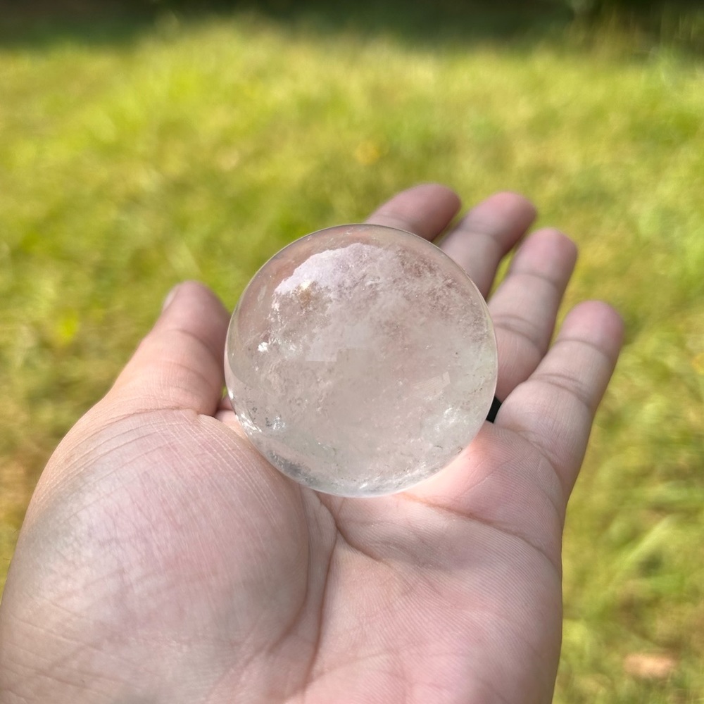 Clear quartz sphere w/ free stand